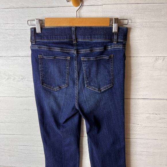 Spanx Jeans Womens Size Small Tall Blue Bootcut Flare Raw Hem Midnight Shade - Picture 9 of 16